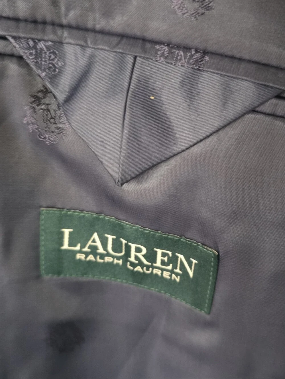 NWOT Lauren Ralph Lauren Navy Textured Weave Wool Blazer Size 48R Old Money Prep